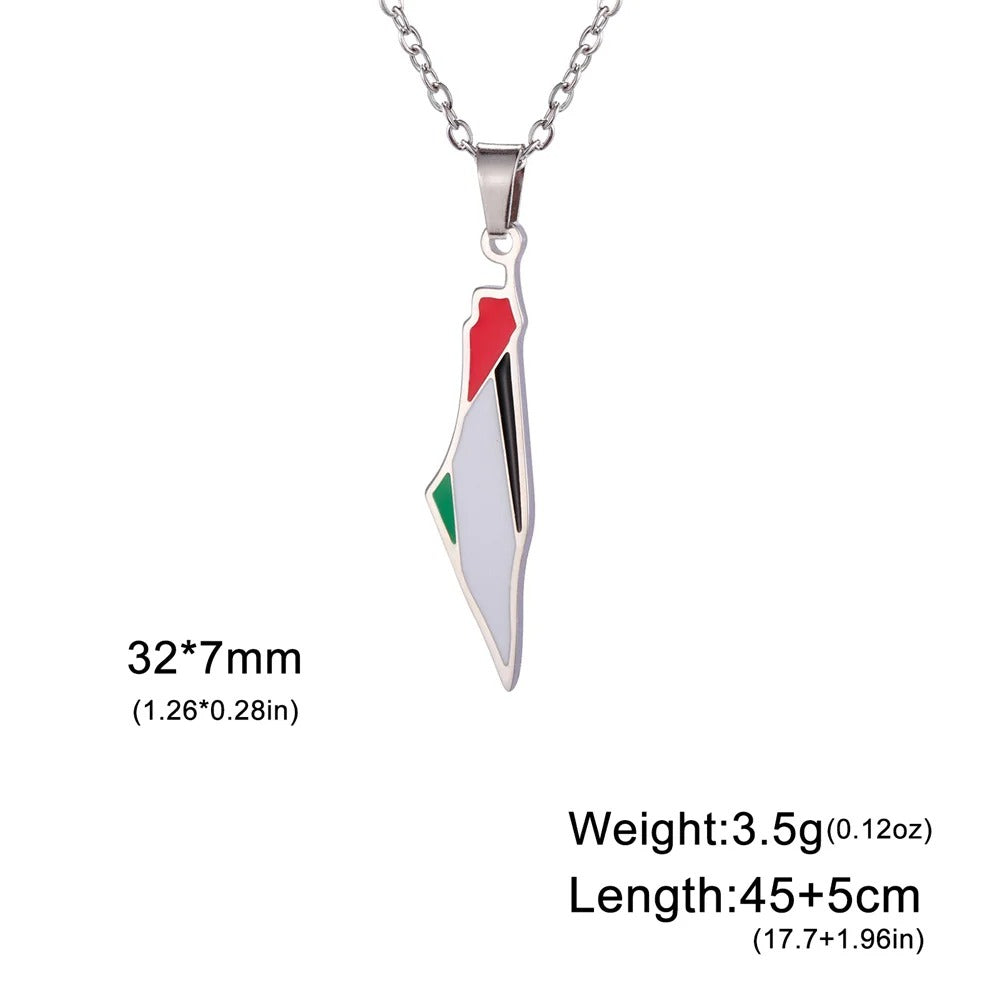Palestine Flag Map Charm Bracelet Gift Idea