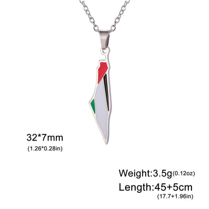 Palestine Flag Map Charm Bracelet Gift Idea