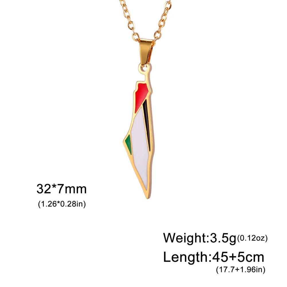 Palestine Flag Map Charm Bracelet Gift Idea